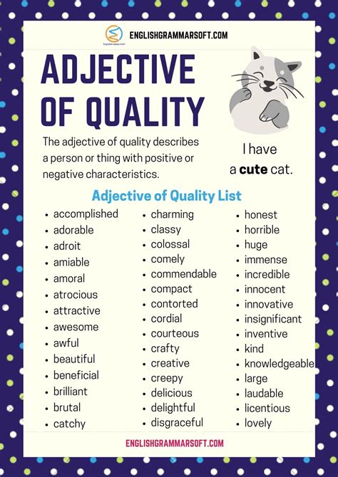 what are adjectives of quality